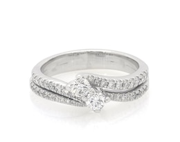 Previously Owned Ever Us Round-Cut Diamond Bridal Set 1/2 ct tw 14K White Gold Size 8