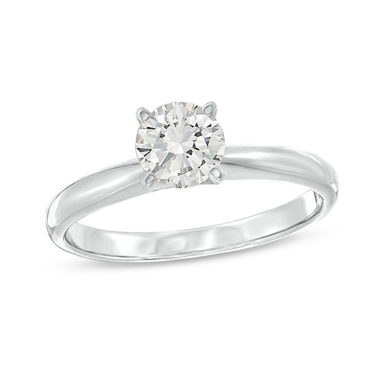 Previously Owned Diamond Solitaire Ring 3/4 ct Round-Cut 14K White Gold (I/I2)