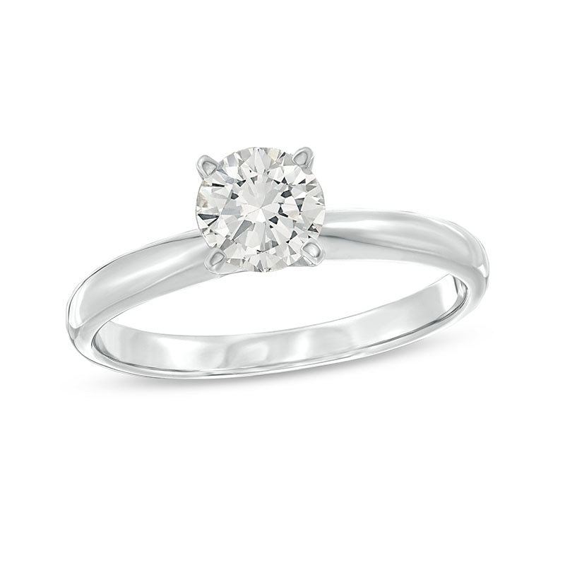 Main Image 1 of Previously Owned Diamond Solitaire Ring 3/4 ct Round-Cut 14K White Gold (I/I2)