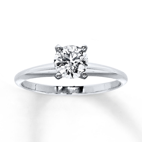 Previously Owned Certified Diamond Ring 3/4 carat Round-Cut 14K White Gold (I/I1)