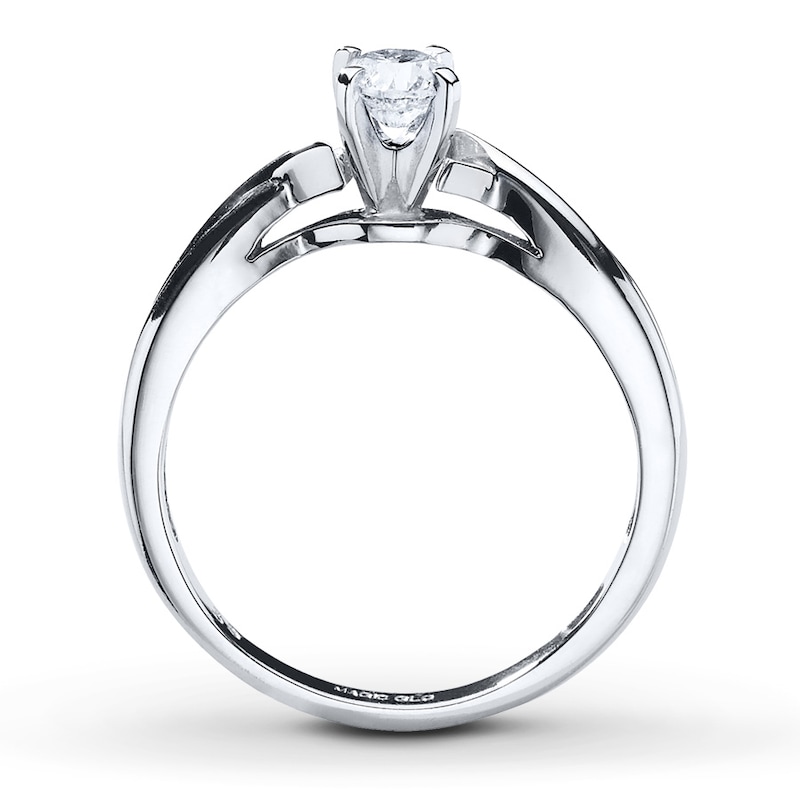 Main Image 2 of Previously Owned Diamond Solitaire Ring 3/8 Carat Round-cut 14K White Gold (I/I2)