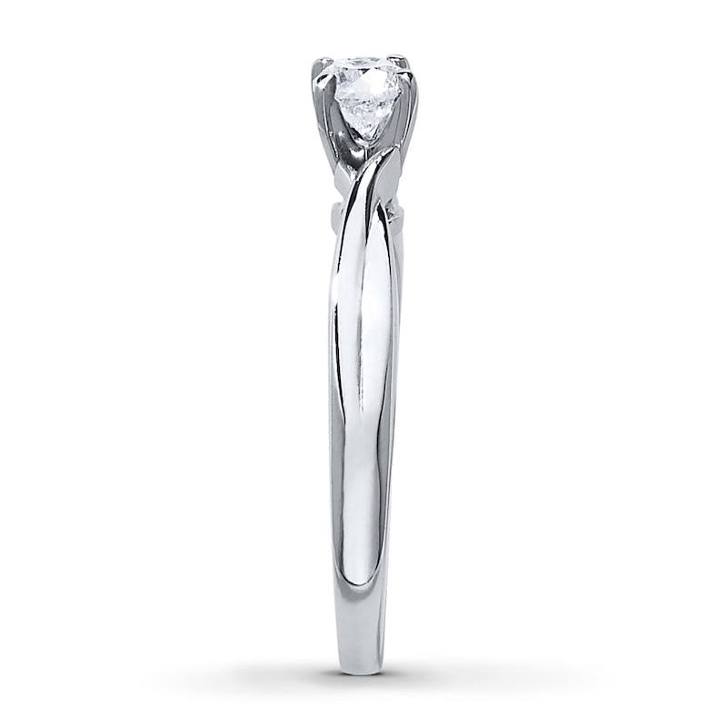 Main Image 3 of Previously Owned Diamond Solitaire Ring 3/8 Carat Round-cut 14K White Gold (I/I2)