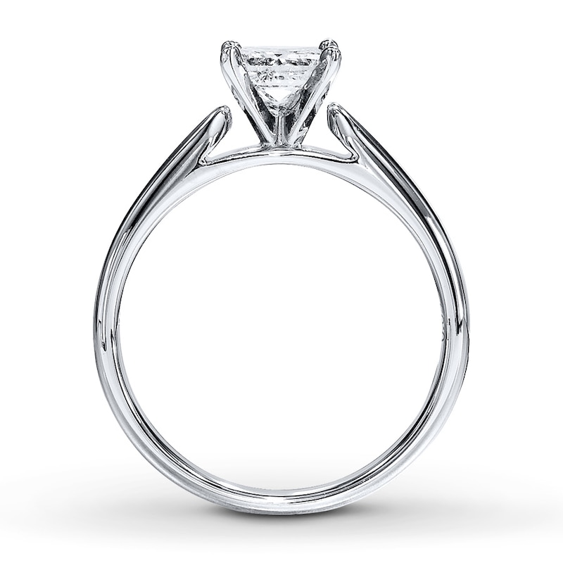 Main Image 2 of Previously Owned Diamond Solitaire Ring 3/4 carat Princess-cut 14K White Gold (K/I2)