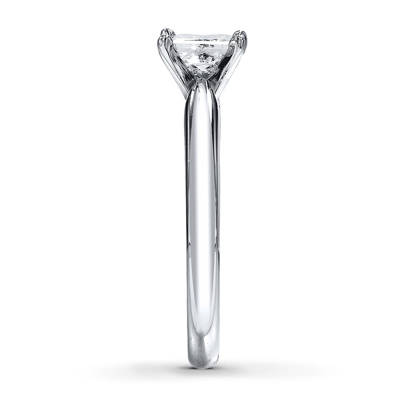 Main Image 3 of Previously Owned Diamond Solitaire Ring 3/4 carat Princess-cut 14K White Gold (K/I2)