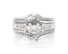 Thumbnail Image 1 of Previously Owned Princess-Cut Three-Stone Diamond Bridal Set 5/8 ct tw 14K White Gold Size 7.5