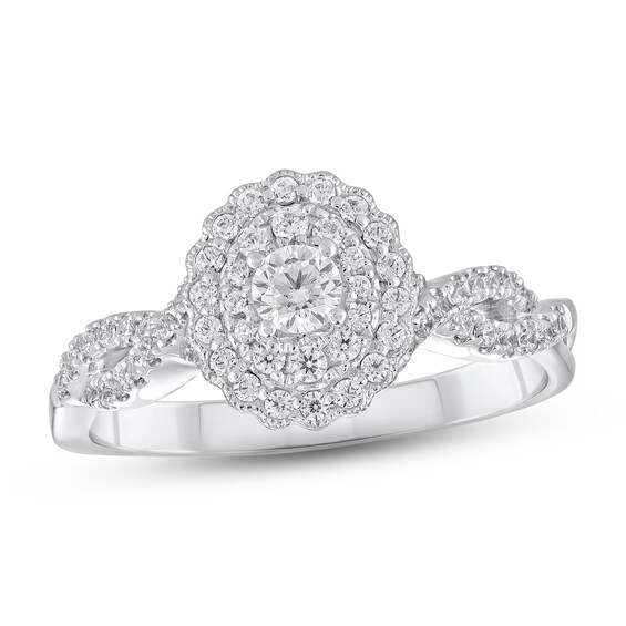 Previously Owned Diamond Engagement Ring 1/2 ct tw Round-cut 10K White Gold