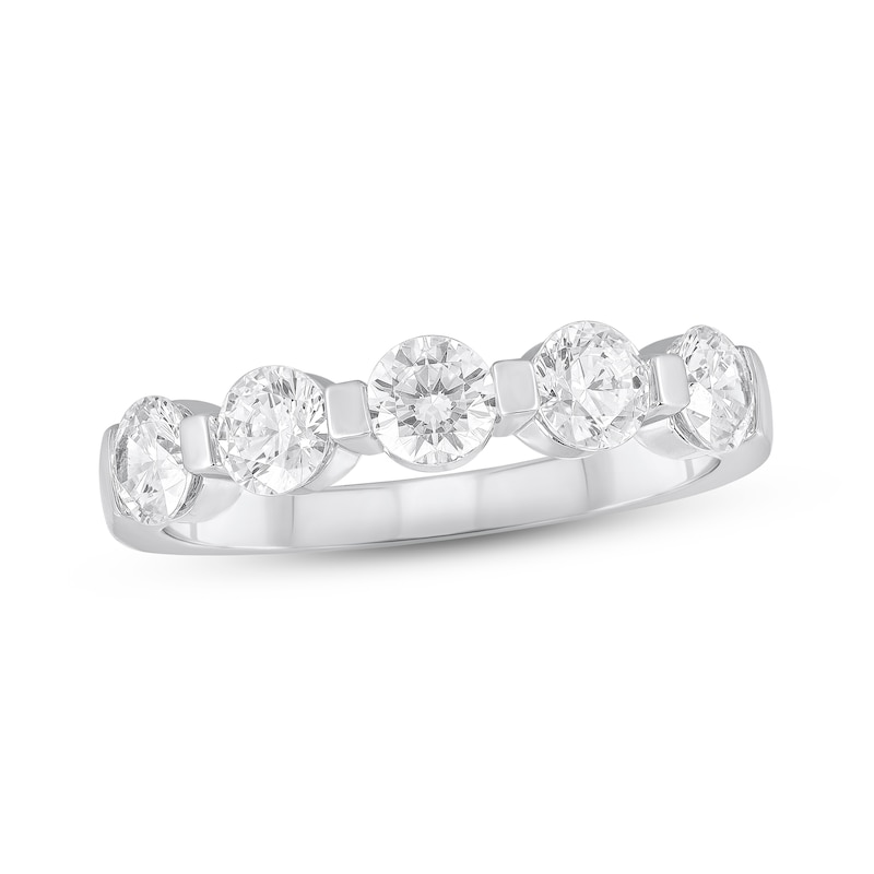 Main Image 1 of Previously Owned Diamond Anniversary Ring 1-1/4 ct tw Round-cut 14K White Gold