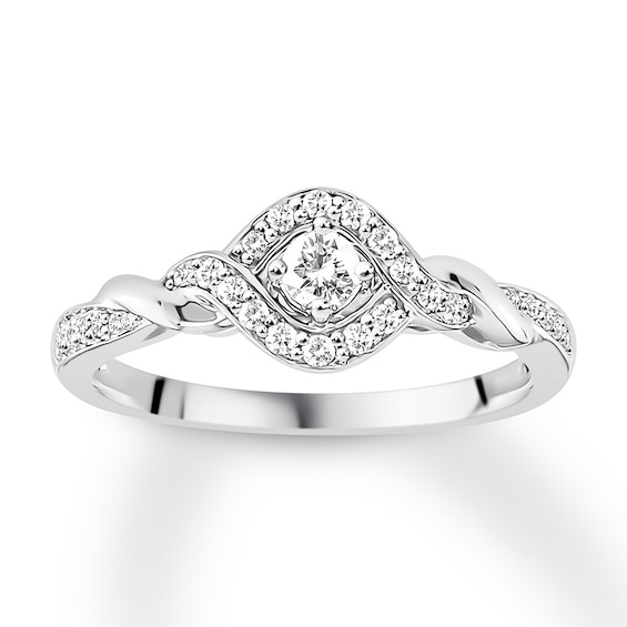 Previously Owned Diamond Engagement Ring 1/3 ct tw Round-cut 14K White Gold