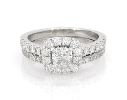 Previously Owned Neil Lane Cushion-Cut Diamond Bridal Set 1-5/8 ct tw 14K White Gold Size 7.5