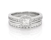 Thumbnail Image 1 of Previously Owned Princess-Cut Diamond Bridal Set 1 ct tw 14K White Gold Size 6.5