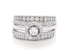 Thumbnail Image 1 of Previously Owned Round-Cut Diamond Halo Bridal Set 1-3/8 ct tw 14K White Gold Size 9.75