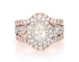 Previously Owned Neil Lane Pear-Shaped Diamond Bridal Set 1-7/8 ct tw 14K Two-Tone Gold Size 6.25