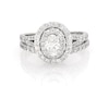 Thumbnail Image 1 of Previously Owned Neil Lane Oval-Cut Diamond Double Halo Bridal Set 1-1/2 ct tw 14K White Gold Size 6.5