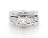Thumbnail Image 1 of Previously Owned Princess-Cut Diamond Three-Stone Bridal Set 2-1/5 ct tw 14K White Gold Size 7.25