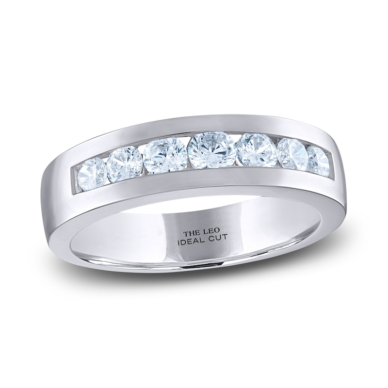 Main Image 1 of Previously Owned Men's THE LEO Ideal Cut Diamond Wedding Band 1 ct tw 14K White Gold
