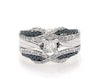 Thumbnail Image 1 of Previously Owned Princess-Cut White & Black Diamond Bridal Set 7/8 ct tw 14K White Gold Size 6.25
