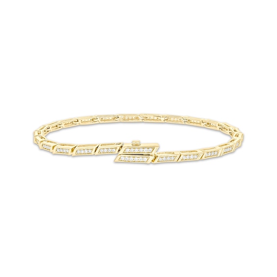 Previously Owned Diamond Link Bracelet with Magnetic Clasp 1/2 ct tw 10K Yellow Gold 7"