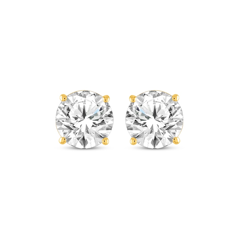 Main Image 2 of Previously Owned Diamond Solitaire Earrings 1 ct tw Round-cut 14K Yellow Gold
