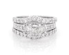 Thumbnail Image 1 of Previously Owned Princess-Cut Diamond Three-Stone Bridal Set 1-7/8 ct tw 14K White Gold Size 6