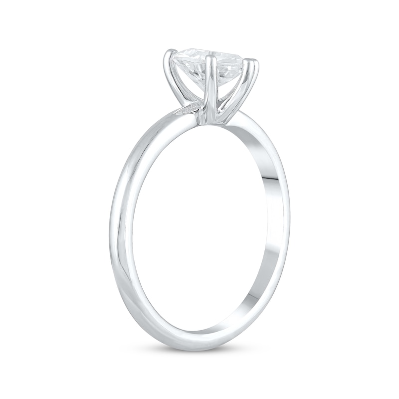 Main Image 2 of Previously Owned Lab-Grown Diamonds Heart-Shaped Solitaire Ring 1 ct tw 14K White Gold (F/SI2)