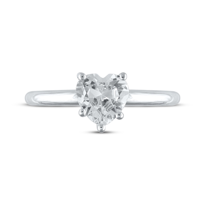 Main Image 3 of Previously Owned Lab-Grown Diamonds Heart-Shaped Solitaire Ring 1 ct tw 14K White Gold (F/SI2)