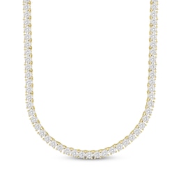 Previously Owned Men’s Round-Cut Diamond Tennis Necklace 3 ct tw 10K Yellow Gold 20”