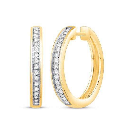 Previously Owned Diamond Hoop Earrings 1/5 ct tw 10K Yellow Gold