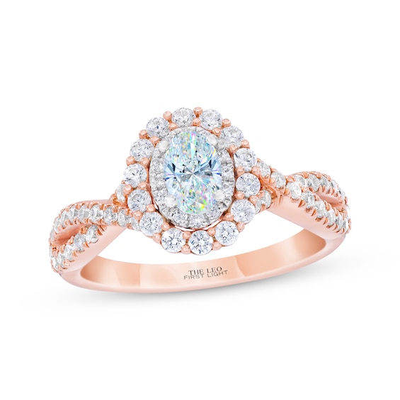 Previously Owned THE LEO First Light Diamond Oval-Cut Engagement Ring 1 ct tw 14K Two-Tone Gold