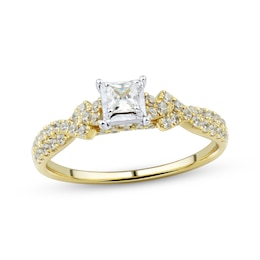 Previously Owned Princess-Cut Diamond Engagement Ring 1/2 ct tw 14K Two-Tone Gold