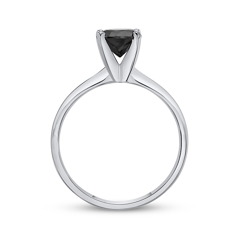 Main Image 3 of Previously Owned Black Diamond Solitaire Ring 2 ct tw 14K White Gold