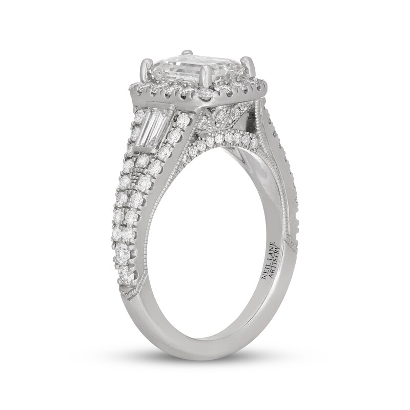 Main Image 2 of Previously Owned Neil Lane Artistry Emerald-Cut Lab-Grown Diamond Engagement Ring 2-1/2 ct tw 14K White Gold