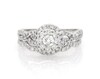Thumbnail Image 1 of Previously Owned Round-Cut Diamond Halo Bridal Set 1-1/5 ct tw 14K White Gold Size 9.5