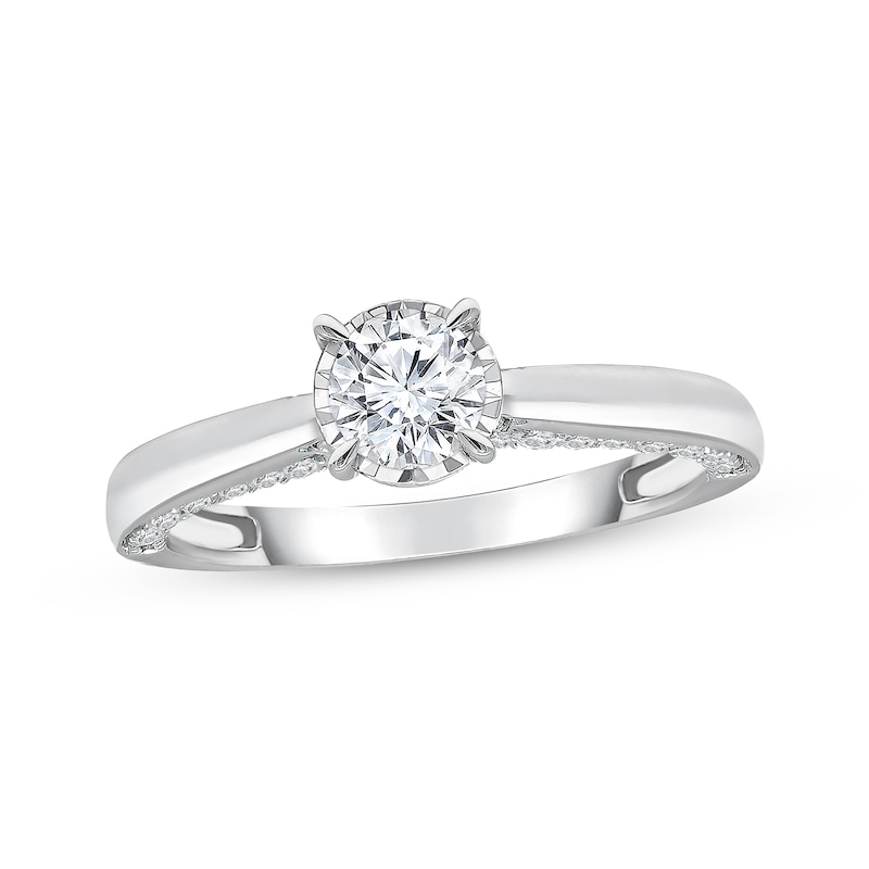 Main Image 1 of Previously Owned Diamond Engagement Ring 1 ct tw 10K White Gold (J/I3)