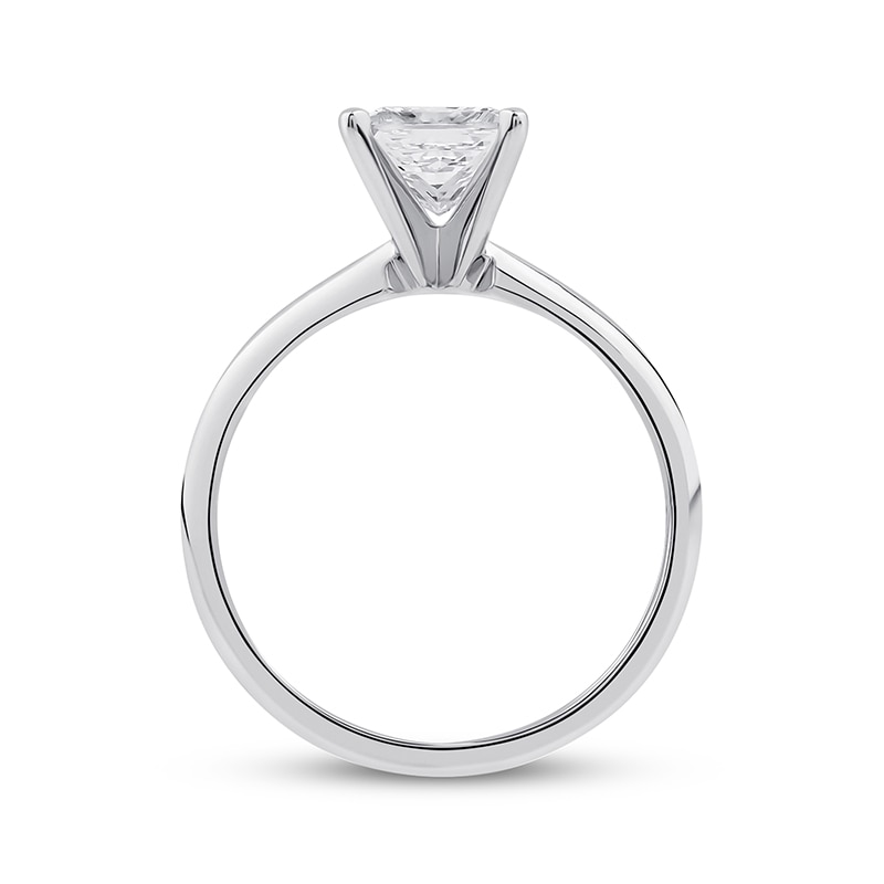 Main Image 2 of Previously Owned Lab-Grown Diamonds Princess-Cut Solitaire Engagement Ring 1-1/4 ct tw 14K White Gold (I/SI2)