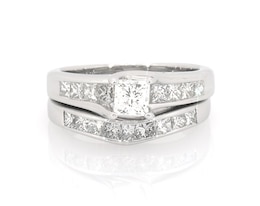Previously Owned Princess-Cut Diamond Bridal Set 1-1/3 ct tw 14K White Gold Size 5.75