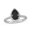 Thumbnail Image 1 of Previously Owned Neil Lane Pear-Shaped Black Diamond & White Diamond Engagement Ring 2 ct tw 14K White Gold