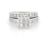 Thumbnail Image 1 of Previously Owned Princess-Cut Quad Diamond Bridal Set 2-3/8 ct tw 14K White Gold Size 7
