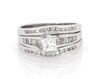 Thumbnail Image 1 of Previously Owned Princess-Cut Diamond Bridal Set 1-1/5 ct tw 14K White Gold Size 7.5