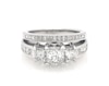 Thumbnail Image 1 of Previously Owned Princess-Cut Diamond Three-Stone Bridal Set 1-5/8 ct tw 14K White Gold Size 4.5