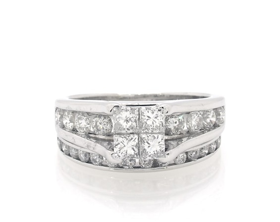 Previously Owned Princess-Cut Diamond Bridal Set 1 3/8 ct tw 14K White Gold Size 4.75