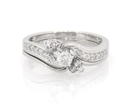 Previously Owned Round-Cut Diamond Bypass Bridal Set 1/3 ct tw 10K White Gold Size 7.75