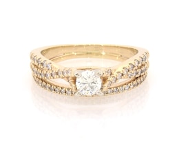 Previously Owned Round-Cut Diamond Bridal Set 3/4 ct tw 14K Yellow Gold Size 8