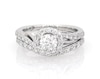Thumbnail Image 1 of Previously Owned THE LEO Diamond Round-Cut Halo Bridal Set 1-1/4 ct tw 14K White Gold Size 5.25