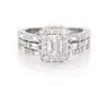 Thumbnail Image 1 of Previously Owned Baguette-Cut Diamond Bridal Set 1-1/2 ct tw 14K White Gold Size 6