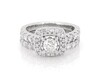 Thumbnail Image 1 of Previously Owned Round-Cut Diamond Halo Bridal Set 2 ct tw 10K White Gold Size 7