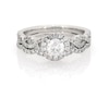 Thumbnail Image 1 of Previously Owned THE LEO First Light Diamond Round-Cut Bridal Set 1 ct tw 14K White Gold Size 7
