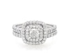 Thumbnail Image 1 of Previously Owned Neil Lane Cushion-Cut Diamond Double Halo Bridal Set 1-1/2 ct tw 14K White Gold Size 6.25