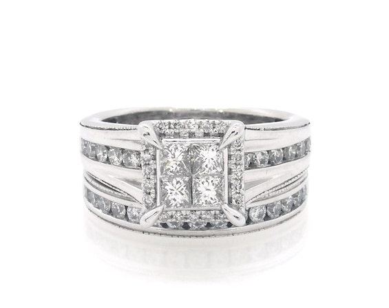 Previously Owned Princess-Cut Diamond Bridal Set 7/8 ct tw 14K White Gold 3.5