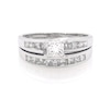Thumbnail Image 1 of Previously Owned Princess-Cut Diamond Bridal Set 1-3/8 ct tw 14K White Gold Size 8