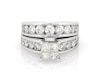 Thumbnail Image 1 of Previously Owned Princess-Cut Quad Diamond Bridal Set 3 ct tw 14K White Gold Size 6.75